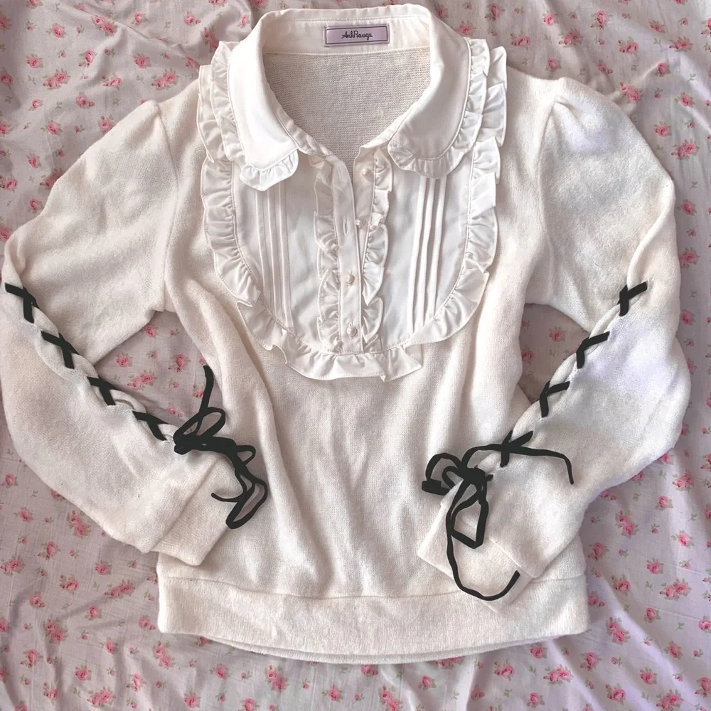 **MOVING SALE** Ank Rouge tie sleeves sweater - Picture 5 of 6